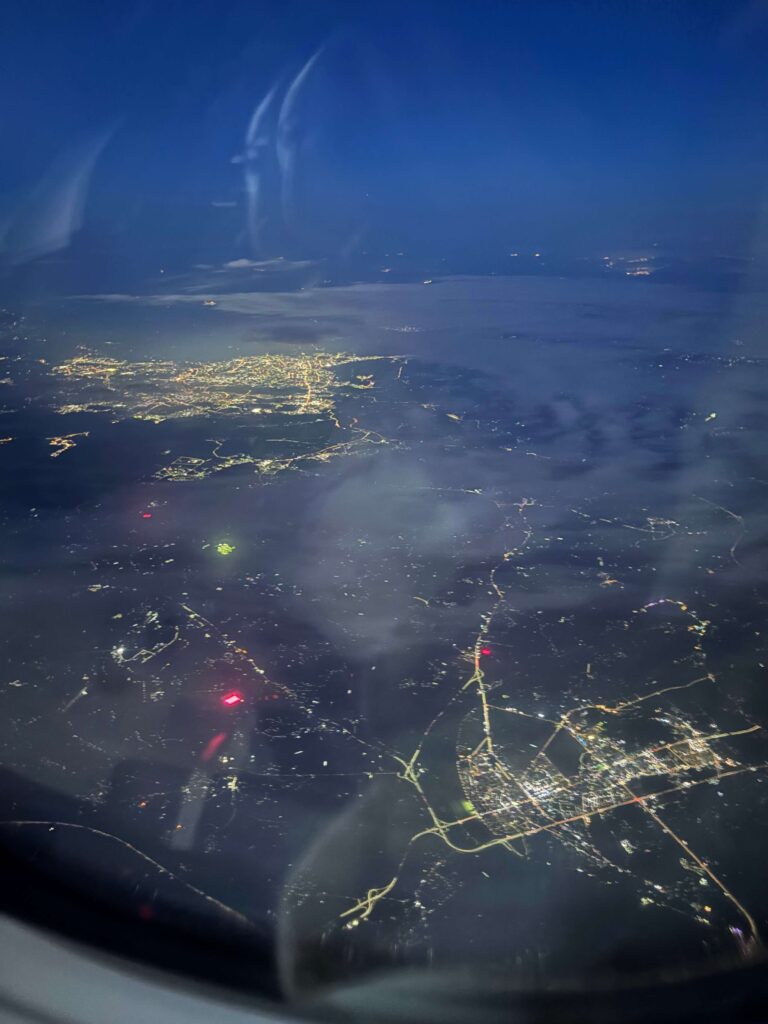 View from the plane window during our Cathay Pacific flight from Bengaluru to Seoul via Hong Kong.